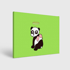 Холст прямоугольный с принтом Святая панда , 100% ПВХ |  | Тематика изображения на принте: ангел | животное | звери | мило | панда | пандочка