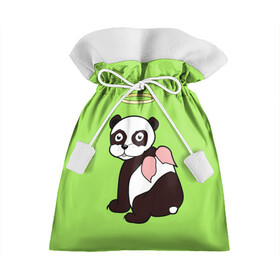 Подарочный 3D мешок с принтом Святая панда , 100% полиэстер | Размер: 29*39 см | ангел | животное | звери | мило | панда | пандочка