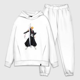 Мужской костюм хлопок OVERSIZE с принтом Блич, Ичиго Куросаки ,  |  | bleach | hollow | ichigo | аниме | блич | ичиго куросаки | манга | маска | пустой