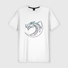 Мужская футболка хлопок Slim с принтом Скандинавский символ дракона , 92% хлопок, 8% лайкра | приталенный силуэт, круглый вырез ворота, длина до линии бедра, короткий рукав | amulet | draco | dragon | nord | symbol | talisman | viking | амулет | великий змей | викинги | драго | нидхёгг | норд | оберег | скандинавия | талисман | фафнир | хвергельмир | хранитель мудрости