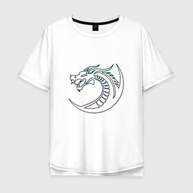 Мужская футболка хлопок Oversize с принтом Скандинавский символ дракона , 100% хлопок | свободный крой, круглый ворот, “спинка” длиннее передней части | Тематика изображения на принте: amulet | draco | dragon | nord | symbol | talisman | viking | амулет | великий змей | викинги | драго | нидхёгг | норд | оберег | скандинавия | талисман | фафнир | хвергельмир | хранитель мудрости