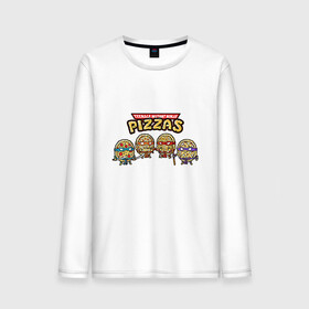 Мужской лонгслив хлопок с принтом Ninja Pizzas , 100% хлопок |  | donatello | leonardo | michelangelo | ninja | pizza | raphael | turtles | донателло | животные | карате | комикс | комиксы | леонардо | микеланджело | мультфильм | мутант | мутанты | ниндзя | пицца | рафаэль | сплинтер | супергерой