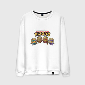 Мужской свитшот хлопок с принтом Ninja Pizzas , 100% хлопок |  | donatello | leonardo | michelangelo | ninja | pizza | raphael | turtles | донателло | животные | карате | комикс | комиксы | леонардо | микеланджело | мультфильм | мутант | мутанты | ниндзя | пицца | рафаэль | сплинтер | супергерой