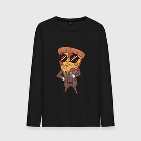 Мужской лонгслив хлопок с принтом Пепперони пицца в костюме , 100% хлопок |  | art | boss | cheese pizza | cool | funny | mushroom | pepperoni | pizza | pizza lover | retro | агент | арт | в очках | грибы | иллюстрация | люблю пиццу | пицца без ананасов | пицца с ананасами | прикол | ретро | рисунок пиццы | спецагент