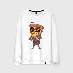 Мужской свитшот хлопок с принтом Пепперони пицца в костюме , 100% хлопок |  | art | boss | cheese pizza | cool | funny | mushroom | pepperoni | pizza | pizza lover | retro | агент | арт | в очках | грибы | иллюстрация | люблю пиццу | пицца без ананасов | пицца с ананасами | прикол | ретро | рисунок пиццы | спецагент