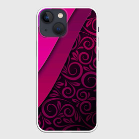 Чехол для iPhone 13 mini с принтом BUTTERFLY ,  |  | pink | абстракция | полосы | узор | фиолетовый