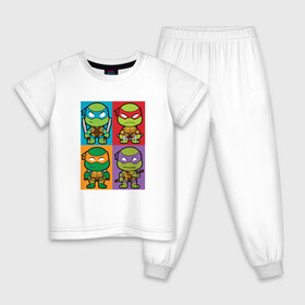 Детская пижама хлопок с принтом Ninja Turtles , 100% хлопок |  брюки и футболка прямого кроя, без карманов, на брюках мягкая резинка на поясе и по низу штанин
 | donatello | leonardo | michelangelo | ninja | pizza | raphael | turtles | донателло | животные | карате | комикс | комиксы | леонардо | микеланджело | мультфильм | мутант | мутанты | ниндзя | пицца | рафаэль | сплинтер | супергерой