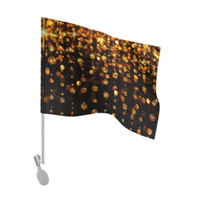 Флаг для автомобиля с принтом GOLDEN RAIN , 100% полиэстер | Размер: 30*21 см | Тематика изображения на принте: black | gold | деньги | золото | монеты | пестрое