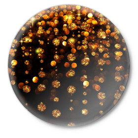 Значок с принтом GOLDEN RAIN ,  металл | круглая форма, металлическая застежка в виде булавки | Тематика изображения на принте: black | gold | деньги | золото | монеты | пестрое