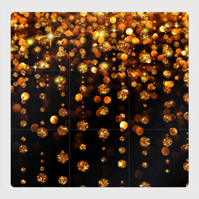 Магнитный плакат 3Х3 с принтом GOLDEN RAIN , Полимерный материал с магнитным слоем | 9 деталей размером 9*9 см | Тематика изображения на принте: black | gold | деньги | золото | монеты | пестрое
