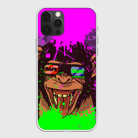 Чехол для iPhone 12 Pro с принтом 3D Neon Monkey , силикон | область печати: задняя сторона чехла, без боковых панелей | 3d очки | bapy | brand | chimp | cool paint | fashion | hype beast | japan | neon | paint | trend | анаглиф | байп | байпи | брызги красок | бэйп | бэйпи | камуфляж | купающаяся обезьяна | мода | неон | тренд | хайп бист | хайповый бренд | ш