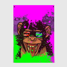 Постер с принтом 3D Neon Monkey , 100% бумага
 | бумага, плотность 150 мг. Матовая, но за счет высокого коэффициента гладкости имеет небольшой блеск и дает на свету блики, но в отличии от глянцевой бумаги не покрыта лаком | 3d очки | bapy | brand | chimp | cool paint | fashion | hype beast | japan | neon | paint | trend | анаглиф | байп | байпи | брызги красок | бэйп | бэйпи | камуфляж | купающаяся обезьяна | мода | неон | тренд | хайп бист | хайповый бренд | ш