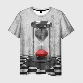 Мужская футболка 3D с принтом Часы Жизни , 100% полиэфир | прямой крой, круглый вырез горловины, длина до линии бедер | clock | life | жизнь | песок | судьба | шахматы