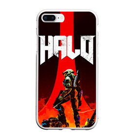 Чехол для iPhone 7Plus/8 Plus матовый с принтом HALO x DOOM , Силикон | Область печати: задняя сторона чехла, без боковых панелей | doom | game | games | halo | heilo | master chif | spartan | дум | игра | игры | ковенант | ковенанты | мастер чиф | спартанец | хало | хейло | хэйло