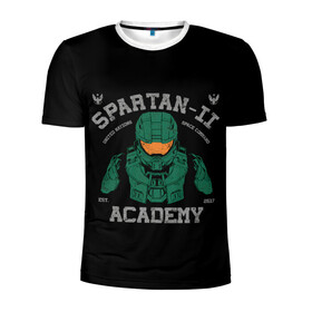 Мужская футболка 3D спортивная с принтом Spartan - 2 Academy , 100% полиэстер с улучшенными характеристиками | приталенный силуэт, круглая горловина, широкие плечи, сужается к линии бедра | game | games | halo | heilo | master chif | spartan | игра | игры | ковенант | ковенанты | мастер чиф | спартанец | хало | хейло | хэйло