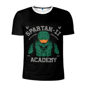 Мужская футболка 3D спортивная с принтом Spartan - 2 Academy , 100% полиэстер с улучшенными характеристиками | приталенный силуэт, круглая горловина, широкие плечи, сужается к линии бедра | Тематика изображения на принте: game | games | halo | heilo | master chif | spartan | игра | игры | ковенант | ковенанты | мастер чиф | спартанец | хало | хейло | хэйло