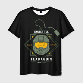 Мужская футболка 3D с принтом Master tea , 100% полиэфир | прямой крой, круглый вырез горловины, длина до линии бедер | game | games | halo | heilo | master chif | spartan | tea | игра | игры | ковенант | ковенанты | мастер чиф | спартанец | хало | хейло | хэйло | чай
