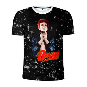 Мужская футболка 3D спортивная с принтом Starman , 100% полиэстер с улучшенными характеристиками | приталенный силуэт, круглая горловина, широкие плечи, сужается к линии бедра | bowie | glamrock | retro | rocknroll | space | stars | звезды | космос