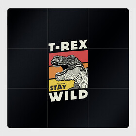 Магнитный плакат 3Х3 с принтом T-rex Wild , Полимерный материал с магнитным слоем | 9 деталей размером 9*9 см | Тематика изображения на принте: 1976 | dino | t rex | trex | дино | динозавр | тирекс | хищник