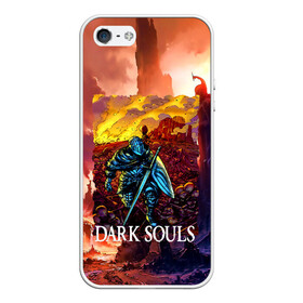 Чехол для iPhone 5/5S матовый с принтом DARKSOULS | RPG , Силикон | Область печати: задняя сторона чехла, без боковых панелей | dark souls | darksouls | tegunvte | темные души