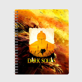 Тетрадь с принтом DARKSOULS | SKULL&MAGIC , 100% бумага | 48 листов, плотность листов — 60 г/м2, плотность картонной обложки — 250 г/м2. Листы скреплены сбоку удобной пружинной спиралью. Уголки страниц и обложки скругленные. Цвет линий — светло-серый
 | dark souls | darksouls | tegunvte | темные души