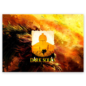 Поздравительная открытка с принтом DARKSOULS | SKULL&MAGIC , 100% бумага | плотность бумаги 280 г/м2, матовая, на обратной стороне линовка и место для марки
 | Тематика изображения на принте: dark souls | darksouls | tegunvte | темные души