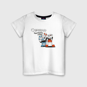 Детская футболка хлопок с принтом Cuphead , 100% хлопок | круглый вырез горловины, полуприлегающий силуэт, длина до линии бедер | cuphead | game | illustration | mugman