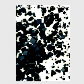 Скетчбук с принтом KUBIKI , 100% бумага
 | 48 листов, плотность листов — 100 г/м2, плотность картонной обложки — 250 г/м2. Листы скреплены сверху удобной пружинной спиралью | bricks | абстракция | кубики | молодежное | пестрое | черно белое