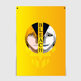 Постер с принтом Хичиго Bleach , 100% бумага
 | бумага, плотность 150 мг. Матовая, но за счет высокого коэффициента гладкости имеет небольшой блеск и дает на свету блики, но в отличии от глянцевой бумаги не покрыта лаком | bleach | hichigo | ichigo | kurosaki | блич | ичиго | куросаки | хичиго