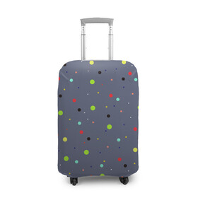 Чехол для чемодана 3D с принтом Цветные шарики | Colored balls , 86% полиэфир, 14% спандекс | двустороннее нанесение принта, прорези для ручек и колес | circle | зеленый | красочный | круг | мяч | чернить