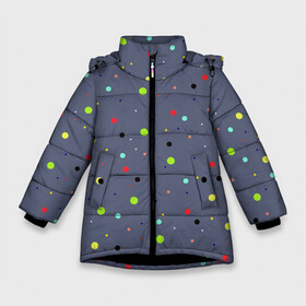 Зимняя куртка для девочек 3D с принтом Цветные шарики | Colored balls , ткань верха — 100% полиэстер; подклад — 100% полиэстер, утеплитель — 100% полиэстер. | длина ниже бедра, удлиненная спинка, воротник стойка и отстегивающийся капюшон. Есть боковые карманы с листочкой на кнопках, утяжки по низу изделия и внутренний карман на молнии. 

Предусмотрены светоотражающий принт на спинке, радужный светоотражающий элемент на пуллере молнии и на резинке для утяжки. | circle | зеленый | красочный | круг | мяч | чернить