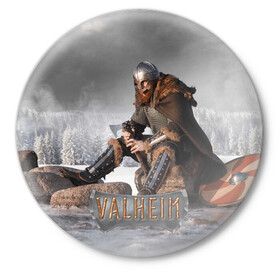 Значок с принтом Valheim Викинг ,  металл | круглая форма, металлическая застежка в виде булавки | fantasy | mmo | valheim | valve | валхейм | вальхейм | викинги | выживалка | игра | королевская битва | ммо | ролевая игра | фэнтази