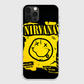 Чехол для iPhone 12 Pro с принтом Nirvana 1987 , силикон | область печати: задняя сторона чехла, без боковых панелей | album | curt | kobain | logo | music | nevermind | nirvana | rock | smells like | smile | teen spirit | альбом | гитара | курт кобейн | логотип | музыка | невермайнд | нирвана | рок | смайл | стикер