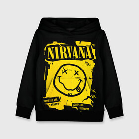 Детская толстовка 3D с принтом Nirvana 1987 , 100% полиэстер | двухслойный капюшон со шнурком для регулировки, мягкие манжеты на рукавах и по низу толстовки, спереди карман-кенгуру с мягким внутренним слоем | album | curt | kobain | logo | music | nevermind | nirvana | rock | smells like | smile | teen spirit | альбом | гитара | курт кобейн | логотип | музыка | невермайнд | нирвана | рок | смайл | стикер