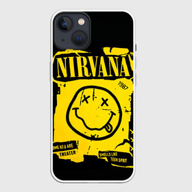 Чехол для iPhone 13 с принтом Nirvana 1987 ,  |  | album | curt | kobain | logo | music | nevermind | nirvana | rock | smells like | smile | teen spirit | альбом | гитара | курт кобейн | логотип | музыка | невермайнд | нирвана | рок | смайл | стикер