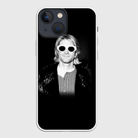 Чехол для iPhone 13 mini с принтом Курт Кобейн в Очках Nirvana ,  |  | album | curt | kobain | music | nevermind | nirvana | rock | smells like | teen spirit | альбом | гитара | курт кобейн | музыка | невермайнд | нирвана | рок