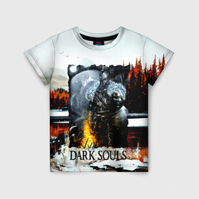 Детская футболка 3D с принтом DARK SOULS NEW , 100% гипоаллергенный полиэфир | прямой крой, круглый вырез горловины, длина до линии бедер, чуть спущенное плечо, ткань немного тянется | Тематика изображения на принте: dark souls | darksouls | tegunvte | темные души