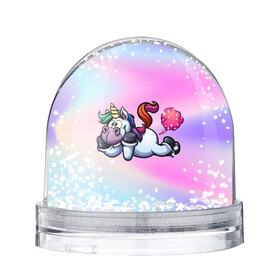 Снежный шар с принтом Озорной единорог , Пластик | Изображение внутри шара печатается на глянцевой фотобумаге с двух сторон | блестки | градиент | единорог | лошадь | пук | радуга | улыбка