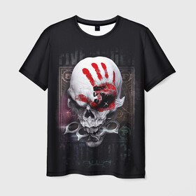 Мужская футболка 3D с принтом Damage Skull , 100% полиэфир | прямой крой, круглый вырез горловины, длина до линии бедер | Тематика изображения на принте: берсер | боевая расцветка | боевой клинч | бойня | война | дух войны | кастет | скелет | скелетон | череп | черепушка