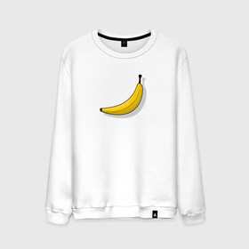 Мужской свитшот хлопок с принтом Самый обычный банан , 100% хлопок |  | banana | банан | еда | минимализм | тропический | фрукт