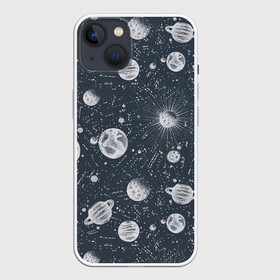 Чехол для iPhone 13 с принтом Звезды, планеты и созвездия ,  |  | space | арт | звезды | кометы | космос | метеориты | планеты | созвездия