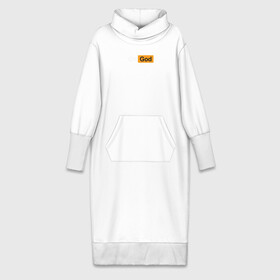 Платье удлиненное хлопок с принтом Oh, God ,  |  | Тематика изображения на принте: god | logo | minimalism | минимализм | надпись | о боже