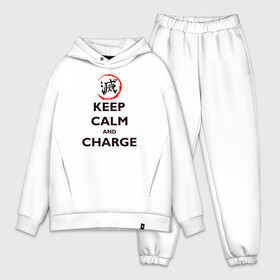 Мужской костюм хлопок OVERSIZE с принтом KEEP CALM and CHARGE ,  |  | demon slayer | kamado | kimetsu no yaiba | nezuko | tanjiro | аниме | гию томиока | зеницу агацума | иноске хашибира | камадо | клинок | корзинная девочка | манга | музан кибуцуджи | незуко | рассекающий демонов | танджиро