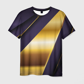Мужская футболка 3D с принтом 3D luxury золото , 100% полиэфир | прямой крой, круглый вырез горловины, длина до линии бедер | luxury | versace | vip | абстракция | версаче | вип | паттерн | роскошь | текстуры