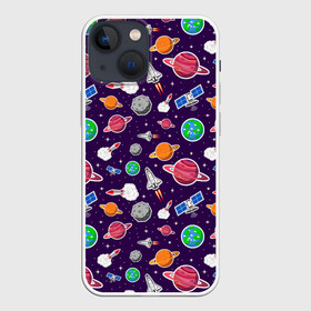 Чехол для iPhone 13 mini с принтом Корабли, планеты и спутники ,  |  | Тематика изображения на принте: space | арт | звезды | корабли | космос | планеты | ракеты | созвездия
