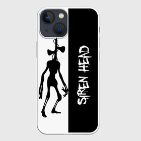 Чехол для iPhone 13 mini с принтом Сиреноголовый Siren Head ,  |  | horror | monster | siren head | sirenhead | skull | злой | зомби | кости | мертвец | монстр | мультик | персонажи | силуэт | сиреноголовый | скелет | страшилки | тени | ужастики | фильмы | хоррор | черно белый | чудовище