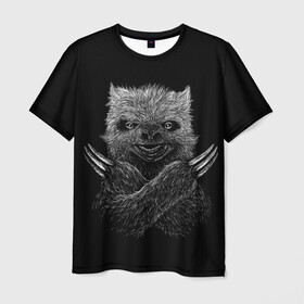 Мужская футболка 3D с принтом Росомаха , 100% полиэфир | прямой крой, круглый вырез горловины, длина до линии бедер | animal | beast | claws | earth | nature | planet | wolverine | wool | животные | звери | земля | когти | планета | природа | росомаха | шерсть
