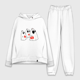 Женский костюм хлопок Oversize с принтом Ghost Nurses ,  |  | 12 мая | cartoon | doctor | ghost | merch | nurse | saving lives | spooky | арт | день медицинской сестры | доктор | интерн | интернатура | медсестра мерч | медсёстры | операционная сестра | приведение | призраки | рисунок