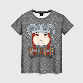 Женская футболка 3D с принтом Valheim рыжая девушка викинг , 100% полиэфир ( синтетическое хлопкоподобное полотно) | прямой крой, круглый вырез горловины, длина до линии бедер | fantasy | mmo | valheim | valve | валхейм | вальхейм | викинги | выживалка | игра | королевская битва | ммо | ролевая игра | фэнтази