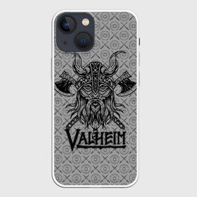 Чехол для iPhone 13 mini с принтом Valheim Viking dark ,  |  | fantasy | mmo | valheim | valve | валхейм | вальхейм | викинги | выживалка | игра | королевская битва | ммо | ролевая игра | фэнтази